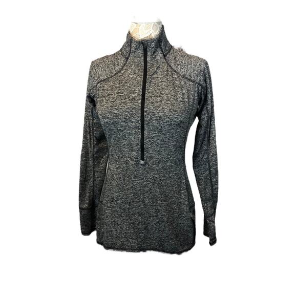 ATHLETA 1/4 zip long sleeve top with zippered pocket in gray size medium - Picture 2 of 12